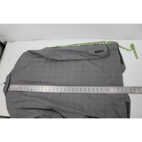 Ermenegildo Zegna sport coat men's 42R Trofeo 600 Manhattan wool silk gray plaid - Picture 8 of 16
